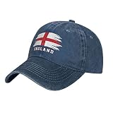 BAAROO Navy Cool Inghilterra Bandiera Baseball Cap Patriottico Uomini Cotone Vintage Lavato Denim Cappelli Unisex, #980, M
