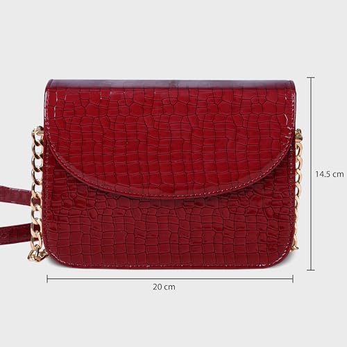 Image of The Wallet Store Leather Sling Bag For Women | Ladies Purse Wallet | Best Gift For Mother, Sister, Wife, Girlfriend, Etc (Red)