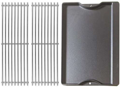 S66024 (4-Pack) 17 3/8' Stainless Steell Grates Replacement for Broil King Replacement Parts 3 4 Burner Baron Grill Grates Baron 320 9221-54 Baron 490 7120-64 Broil Mate 6120-64 Huntington Rebel