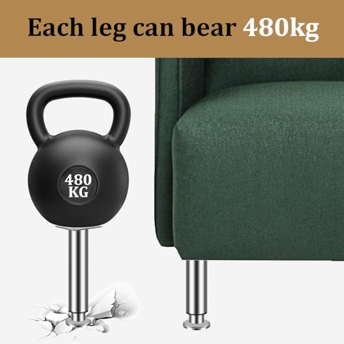 WZCMLJ 4 Stück Möbelfüße Verstellbar Edelstahl Tischbeine Metall Höhenverstellbar,Chrom 8-12cm Ø38mm Bettfüße Möbelbeine Füße für Möbel Sofa Füße Möbelerhöhung Schrankfüsse. (Edelstahl, 8-12cm)
