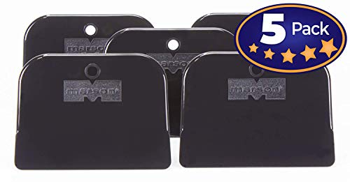 3M Marson Premium 4 Inch Black Body Filler Spreader 5 pack - Flexible Spreading Edge for Easy, Precise Application of Body Fillers, Putties, and Glazes. Easily Releases Cured Bondo for Repeated Reuse.