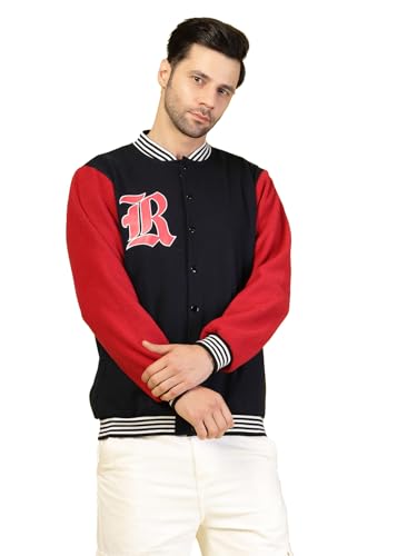 Image of Rigo Varsity Jacket for Men | Streetwear Varsity Jacket | Puff Print Varsity Jacket | Oversized Varsity Jacket for Men