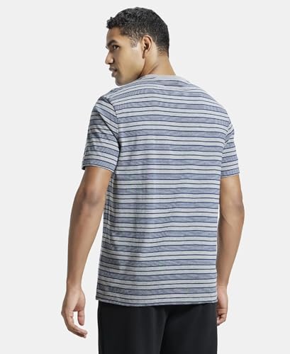 Image of Jockey 2717 Men's Super Combed Cotton Rich Striped Round Neck Half Sleeve Regular Fit T-Shirt