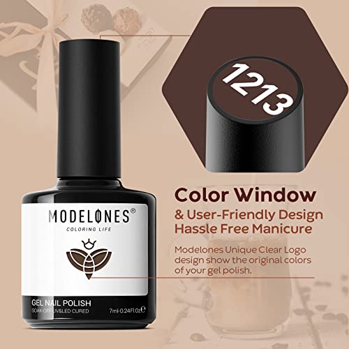 Image of modelones Gel Nail Polish Set Nude 6Colors Brown Beige Khaki Fall
