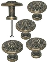 FUXXER 4x Antike Möbel-Griffe, Vintage Design, Bronze, 325x22mm, 4er Set
