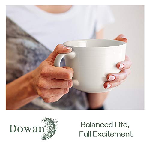 Dowan Coffee Mug, Ceramic Soup Mugs With Handles, 17 Oz Wide Large Coffee Mugs Set Of 2, Mug For Latte, Cappuccino, Tea, White Coffee Mugs Dishwasher & Microwave Safe #TOP1