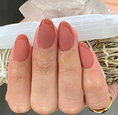 KLOSS BEAUTY Customized VELVETY TERRACOTTA Nails – Set of 10 hand painted Gel finished UV treated Press-On Nails,Salon like nails at home (Coffin, M)