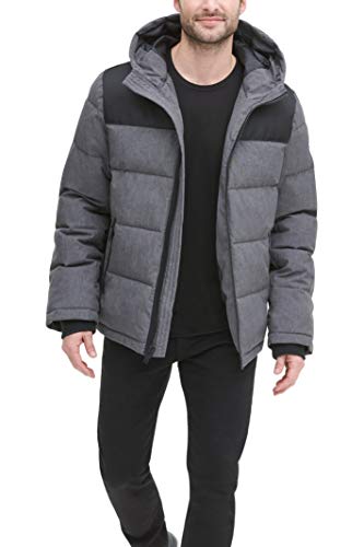 Image of DKNY Men's Mixed Media Quilted Puffer Jacket