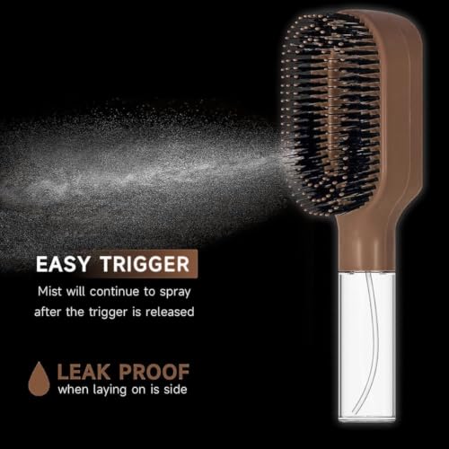 Image of 2-in-1 Spray Comb for Hair, Water Spray Detangling Brush with Built-In Mist Bottle, Anti-Frizz Wet Hair Brush for Men, Women & Kids Ideal for Long, Thick & Curly Hair (Darkin)