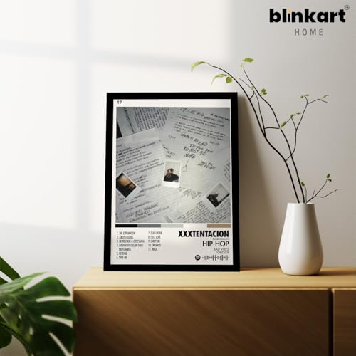 Image of BLINKART XXXTENTACTION- 17 Wall Photo Frames | Wall Art for Bedroom, Living Room, Studio or Office | Album Cover Print with Spotify Song Link QR Code | Gift for Fans - 8x12 In