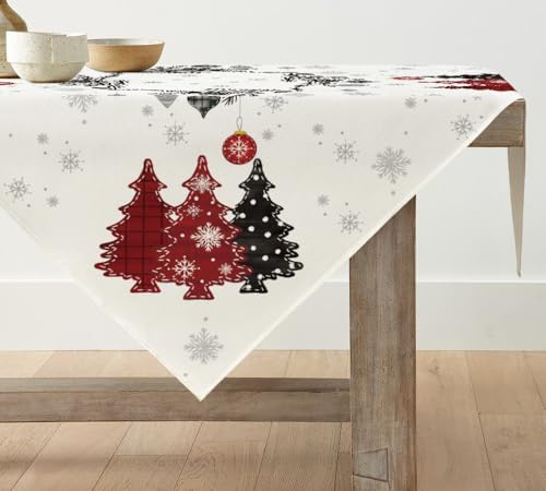 Artoid Mode Mantel de Navidad de pino rojo, mantel de mesa, mante...