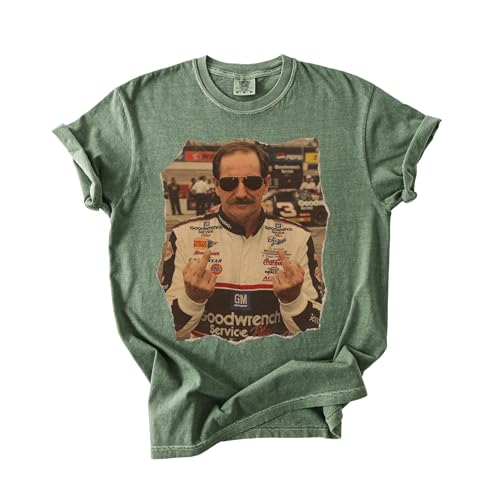 Earnhardt Racing Middle Finger Comfort C Shirt, SNG Raise Hell Praise Shirt, D.ale Earnhardt T-Shirt, Dale Ear.nhardt (US, Alpha, XX-Large, Regular, Regular, Moss)
