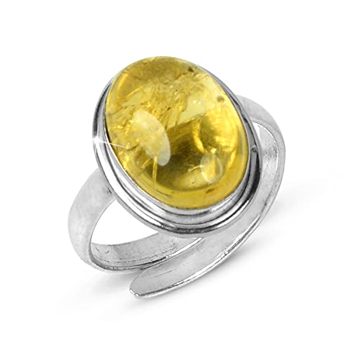 Image of Reiki Crystal Products Certified Natural Original AAA Citrine Ring Genuine Adjustable Gemstone Ring for Unisex