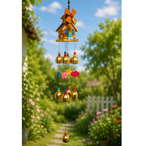 Image of Wind Chime for Home Decor Items | Feng Shui Vastu Hanging Bell for Balcony, Bedroom & Living Room | Positive Energy Decorative Wall Hanging