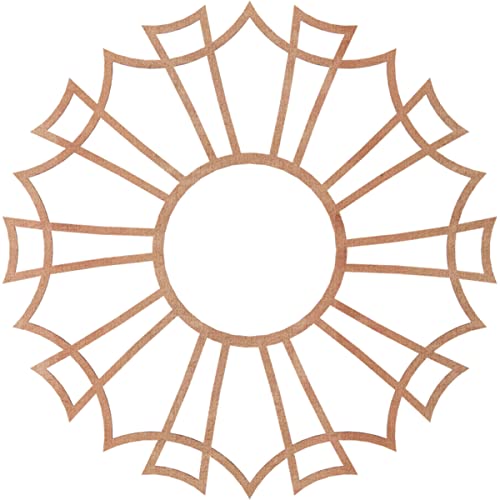 Image of Ekena Millwork 40 inchOD x 14 1 /8 inchID x 3 /8 inchT Augustus Wood Fretwork Pierced Ceiling Medallion, Cherry