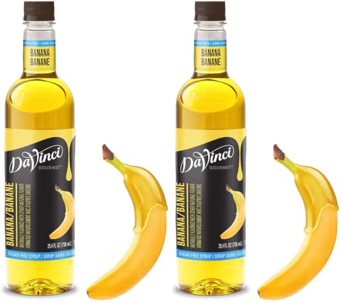 DaVinci Gourmet Sugar Free Banana Syrup for Cocktails, Mocktails, Sodas, Seltzers, Lemonades, Teas,