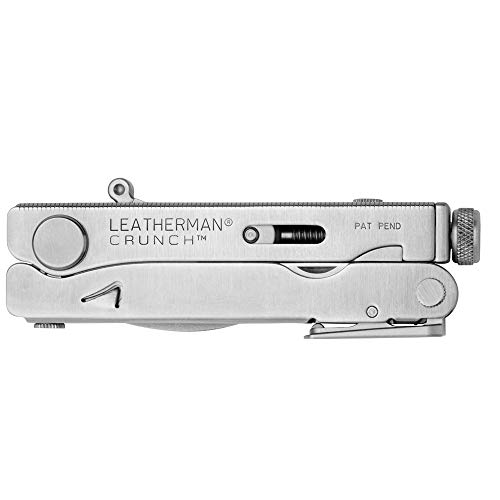 LEATHERMAN, Crunch Multitool with Folding Locking Pliers and Pin Vise, Stainless Steel with Leather Sheath