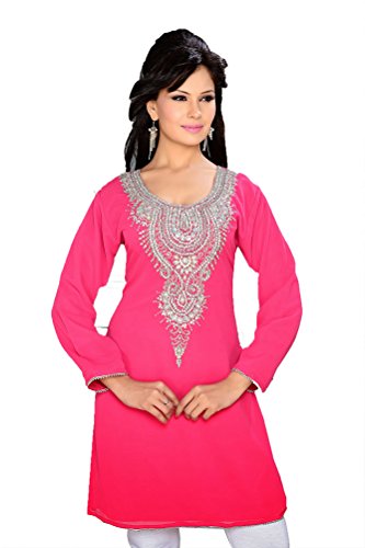 Caftan asiatique femme rose Kkpf17228 robe traditionnelle taille 20