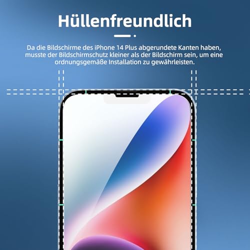 NEW'C für iPhone 14 Plus für Panzerglas + Kameraschutz – Ansicht 3
