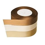 lazo marron subida pensiones Calidad lujosa: el paquete contiene 3 cintas de satén de un total de 66 m (22 m por rollo) en 25 mm de ancho, proporcionando un tacto muy brillante y elegante, ideal para decoraciones.