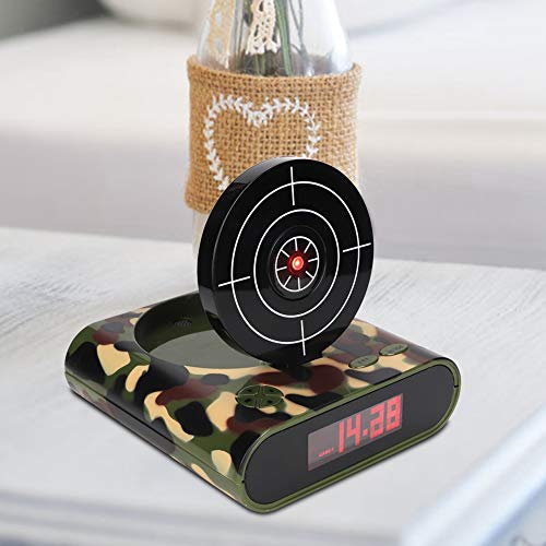Target Wake Up Alarm Clock, Creative Gun Shooting Personalized 12 Hour Digital Display Clock Kids Novelty Innovative Electronic Toy For Home Bedroom Rooms Heavy Sleepers Boys Girls Gift (Green) #TOP3