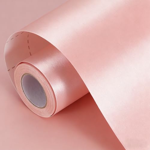 Pink Gift Wrapping Paper 17inch x 33ft Light Pink Solid Color Matte Pearly Lustre Wrapping Paper for Wedding Baby Shower Girls Birthday Gift Mothers Day Valentines Anniversary Bridal Shower