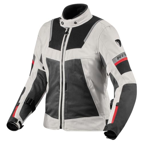 REV'IT! Tornado 4 H2O Adventure Touring Chaqueta de motocicleta para mujer (plata/negro, 44)