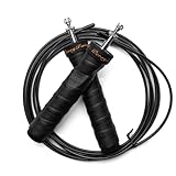 Springseil für Erwachsene, Fitness Sprungseil mit verstellbaren Stahlseilen, Fitness Zubehör mit Anti-Rutsch Griffe - Profi Speed Rope für Sport wie Boxen und MMA von PERRY TWIST