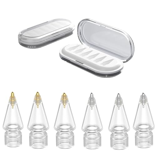 JUNOVA for Apple Pencil�p �����`�b�v �����x �A�b�v�O���[�h�Ńy���� Apple Pencil Pro/��1/��2����/USB-C�Ή� iPad Pencil�p �ւ��c �������� ���h�~ ���t���ȒP �y6�F�Z�b�g/���[�P�[�X�t�� 