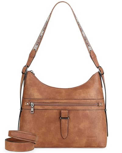 FADEON Womens Purses and Handbags, Designer Leather Crossbody Bags, Ladies Hobo Shoulder Bag with 2 Adjustable Strap