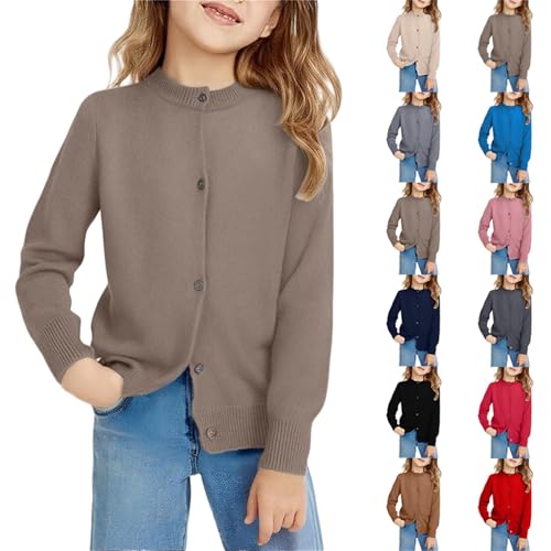 Kids Boys Girls Knitted Cardigan Sweater Button Down Plain Trendy Winter Warm Knitted Coat (Dark Blue, 18-24 Months)