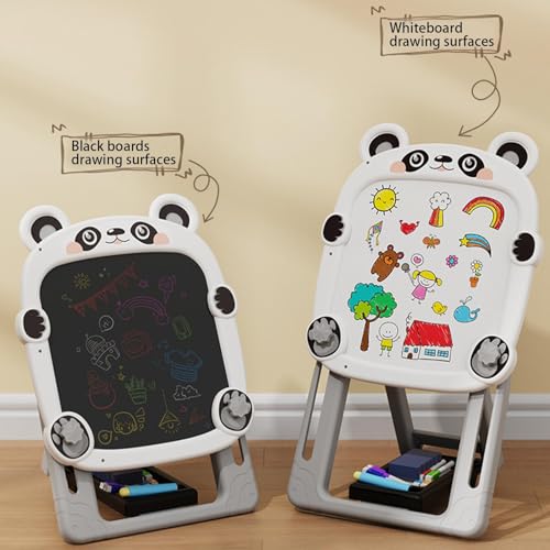 Tableau Blanc Magnetique Double Face Pivotant 90X120Cm A Roulette 2X3
