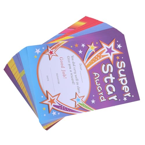 jojofuny 200個 幼稚園用カーデザイン表彰状 向け達成証明書 学校行事 修了証キッズ賞状用 高画質カラー印刷 学用品学校授与品