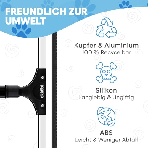 Okköbi Carpet Rake - Fellfeger Besen – Pet Hair Remover für Teppich & Möbel – Gummibesen mit Stiel – Hundehaare Entfernen – Teppich Bürste für Tierhaare – Fellfeger für Teppiche & Böden