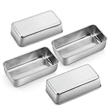 P&P CHEF Loaf Pan Set, 9 x 5 Inch Bread Pans, Stainless Steel Loaf Toast Baking Pans For Bread Meatloaf Lasagna Cake, Healthy & Non Toxic, Oven Safe& Easy Clean, (Silver, 4Pcs)