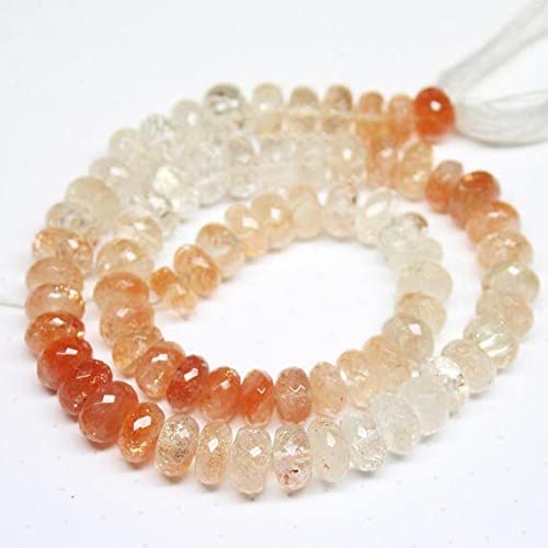 Pierre de soleil orange perles naturelles pour réparer et monter vos bijoux