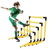 【 Langlebige Fußballhürden 】 Die Agility-Hürden bestehen aus leichtem und langlebigem PVC-Material, das stark und stabil, strapazierfähig, nicht leicht zu verformen und viele Saisons lang verwendet werden kann.