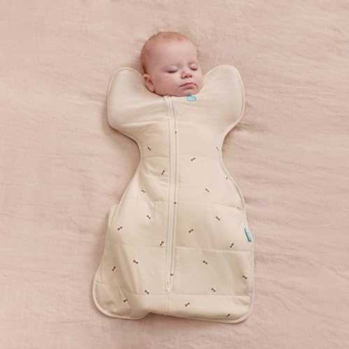 Image of Love to Dream Swaddle UP Warm, 2.5 TOG, Dramatically Better Sleep, Allow Baby to Sleep in Preferred Arms Up Position for Self-Soothing, Secure Fit Calms Startle Reflex, 5-8.5lbs, Oatmeal Bees