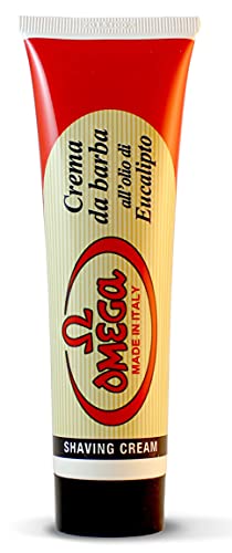 Omega Eucalyptus enriched Italian imported shaving cream tube 100 ml 3,52oz image 2