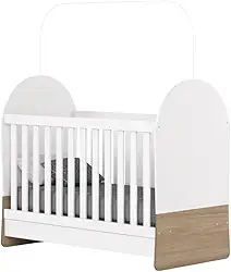 Berço Mini Cama 3 em 1 Magia Branco/Madeirado