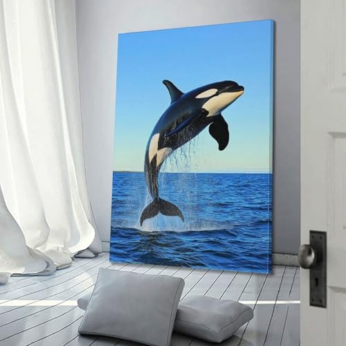 Orca sautant hors de la mer déco pour dynamiser un mur blanc