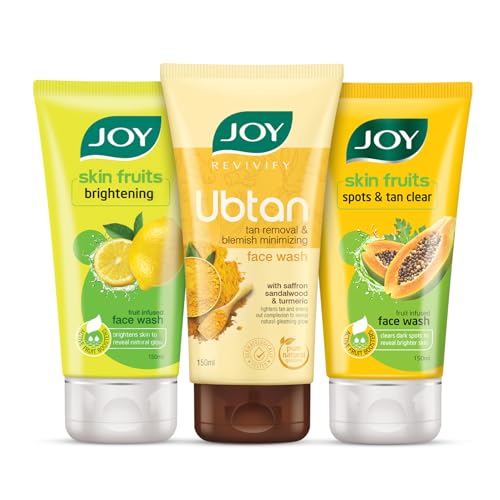 Face Wash Combo Pack|Skin Fruits Brightening, Ubtan Tan Removal & Blemish Minimizing, And Spots & Tan Clear |For Radiant, Clear, And Healthy Skin (3 X