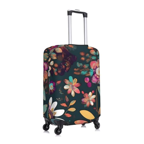 Colorful Boho Floral Print Fashionable Suitcase Cover Personalized Luggage Protector for Travel and Business3