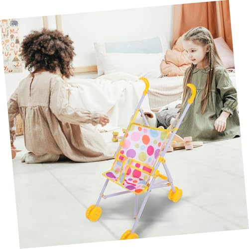ORFOFE Realistischer Puppenwagen aus Polyester und Abs Kleiner Puppen-Kinderwagen für Mädchen zum Rollenspiel Stabil und Detailgetreu für Puppenhaus Zubehör und – Bild 4