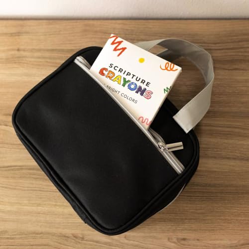 LDS Quad or Triple & Bible Scripture Carrying Case - Black with Grey Handles and Zipper Pouches Bag Tote2