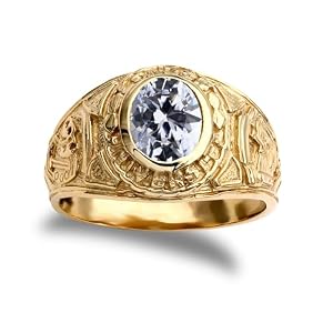 Jewelco London Jewelco Europa Herren-Solitärring aus massivem 9-karätigem Gelbgold mit weißen ovalen Zirkonia-Unikaten Jewelco London Jewelco Europa Herren-Solitärring aus massivem 9-karätigem Gelbgold mit weißen ovalen Zirkonia-Unikaten