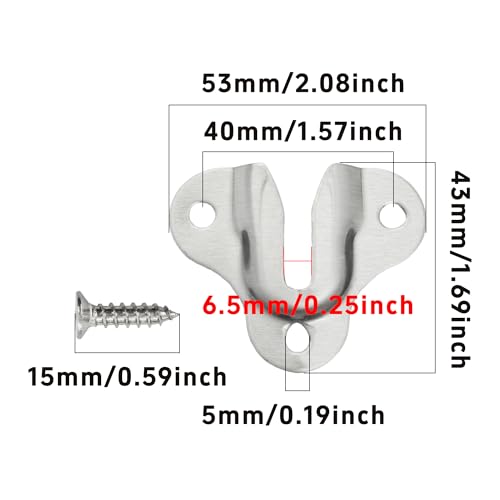 Image of 30Pcs Brushed Silver Keyhole Hangers, Single Keyhole Wall Mount Hanging Plates for Mirrors, Picture Frames, Coat Racks, Wooden Boards