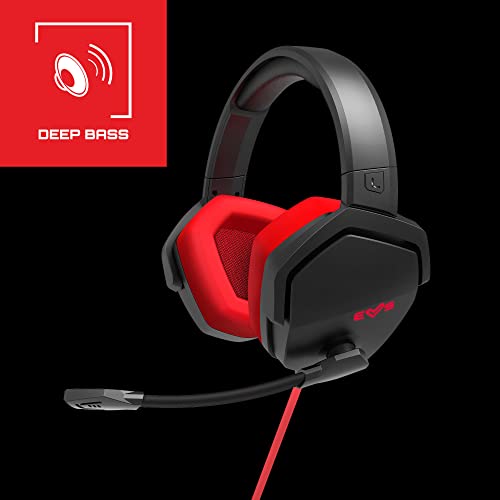ES Gaming Headset ESG 4 Surround 7.1 Red Cuffie gamer da PC di Gioco (LED Light, 7.1 Surround Sound, Cuscinetti di Proteina Naturali Ear Pads) - Rosso - Cuffia gaming - Immagine 1