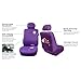 FH Group Full Set Cloth Car Seat Covers - Universal Fit, Low Back Front Seat Covers, Airbag Compatible, Split Bench Rear Seat, Washable Seat Cover for SUV, Sedan Purple