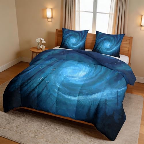 Manta sin funda de 155 x 220 cm cálida y suave con diseño azul 5